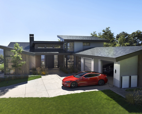 eco friendly house - tesla solar roof